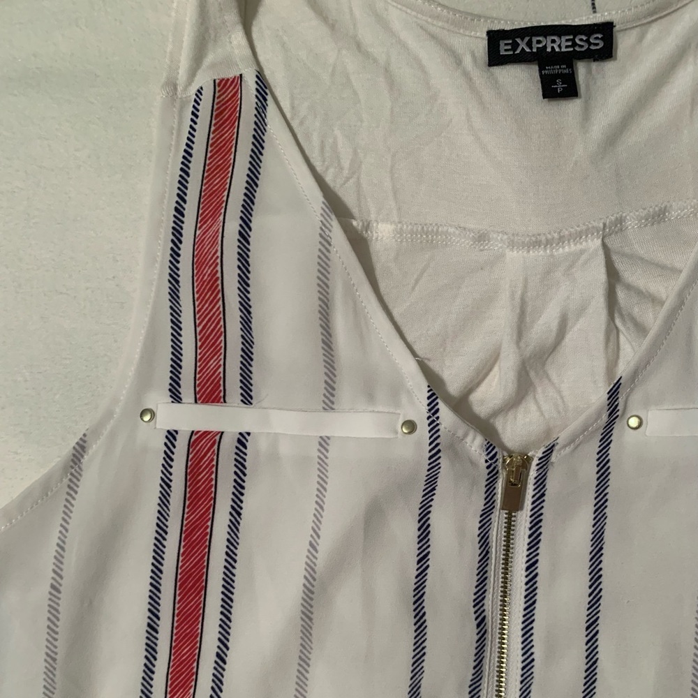 Red, white, & blue small Express tank top.
